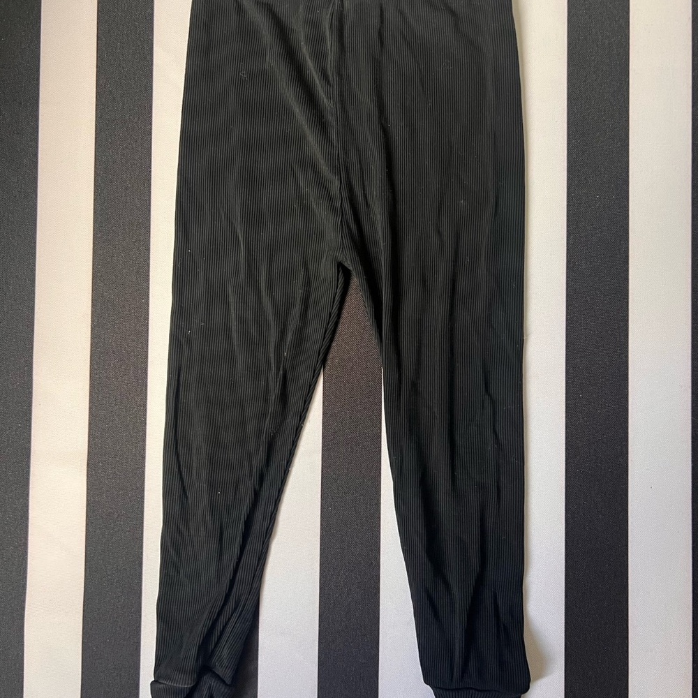 Little Bipsy Ribbed Black Pants
